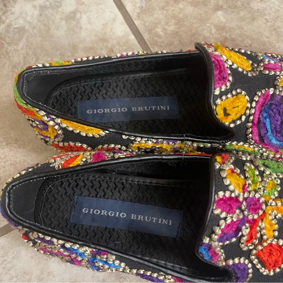 Giorgio Brutini Mens Loafers Shoes Multicolor Fabric Slip-On Paisley‎ 7 New - Picture 11 of 14